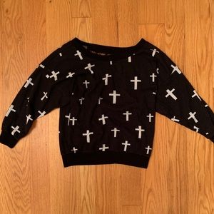Rue 21 Small Cross Sweater with Open Lace Back